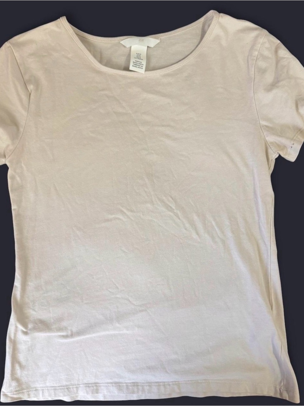 H&M Cream Short Sleeve Crewneck Tee